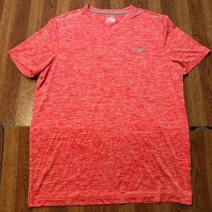 Under Armour Red Heat Tech Retro V Sportswear Running Train Shirt Small